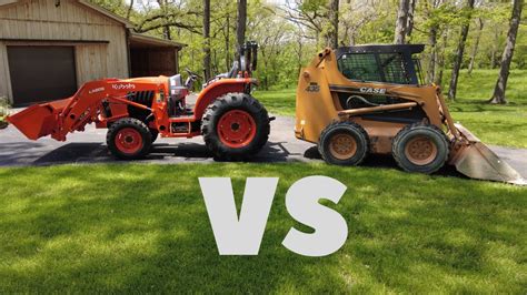 mini skid steer vs compact tractor|skid steer vs utility tractor.